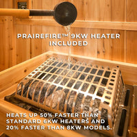 Lennon 4-6 Person Traditional Cedar Outdoor Cube Sauna with Porch, Electric Sauna Heater, Sauna Rocks, Dry Heat, Steam Sauna, LED Lights, Wi-Fi Control, Sauna Accessories — product view 12