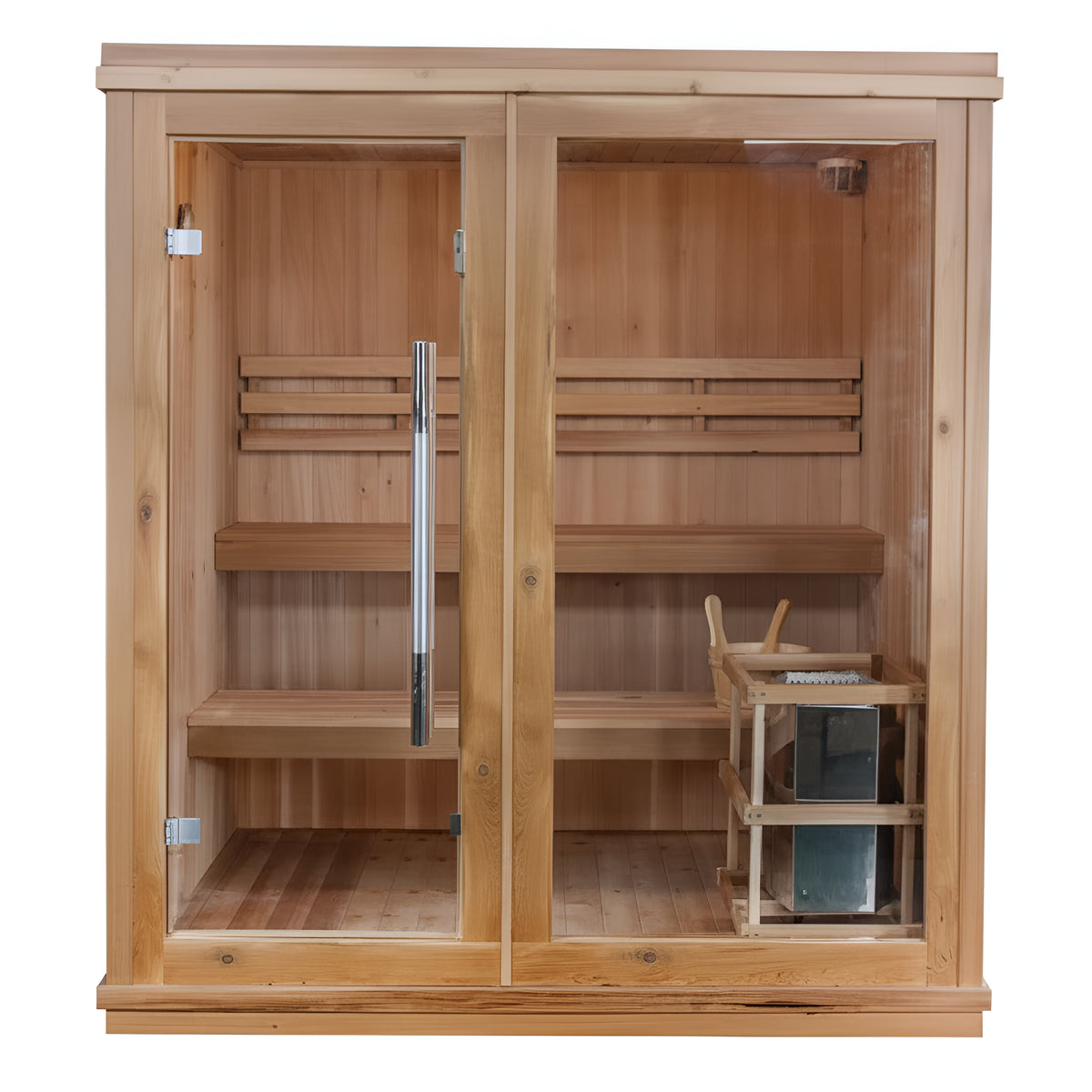 Charleston 4 Person Indoor Traditional Sauna Double Bench — product view 3