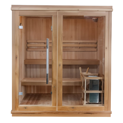 Charleston 4 Person Indoor Traditional Sauna Double Bench — product view 3