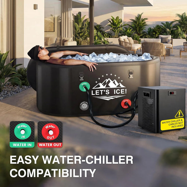 216-Gallon Inflatable Ice Bath Tub with Insulated Lid