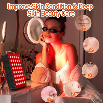 Red Light Therapy Panel 5 Wavelength 40 Dual Chip Leds Black — product view 3