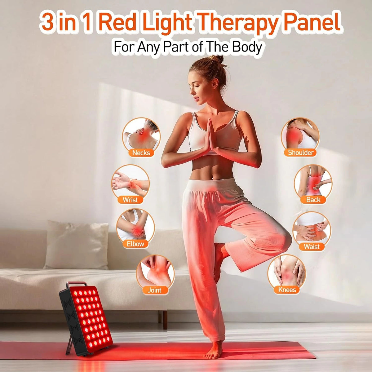 Red Light Therapy Panel 5 Wavelength 40 Dual Chip Leds Black — product view 4
